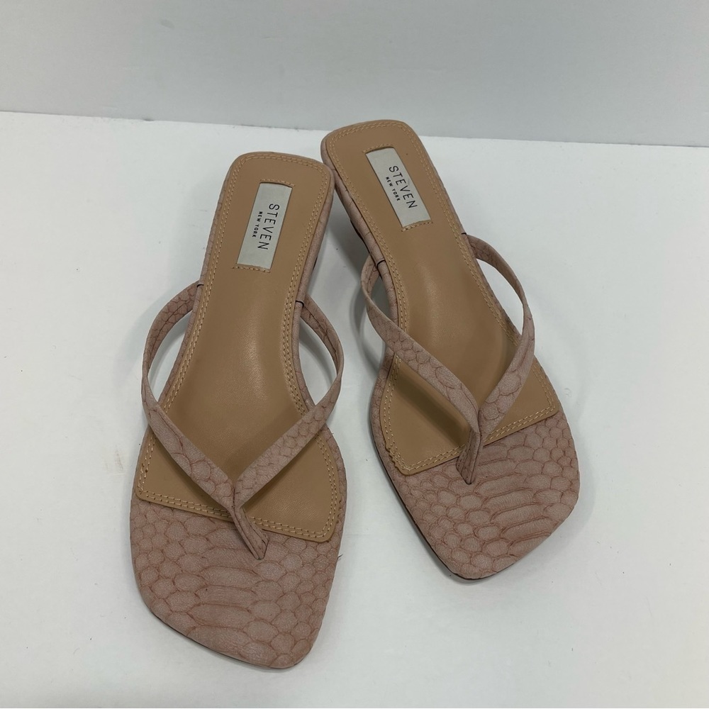 Steven By Steve Madden Tavin Blush Pink Kitten Heels Size 8 snake print